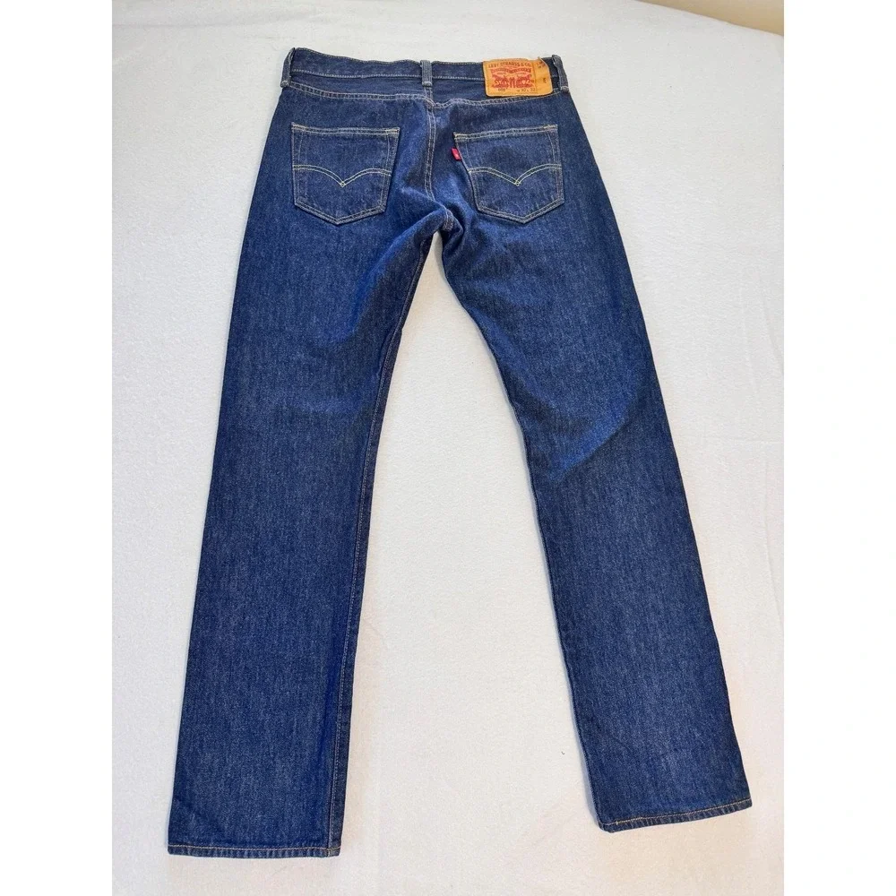 Levi's 501 30x32 Button Fly Men's Original Fit Jeans Dark Blue Indigo Wash